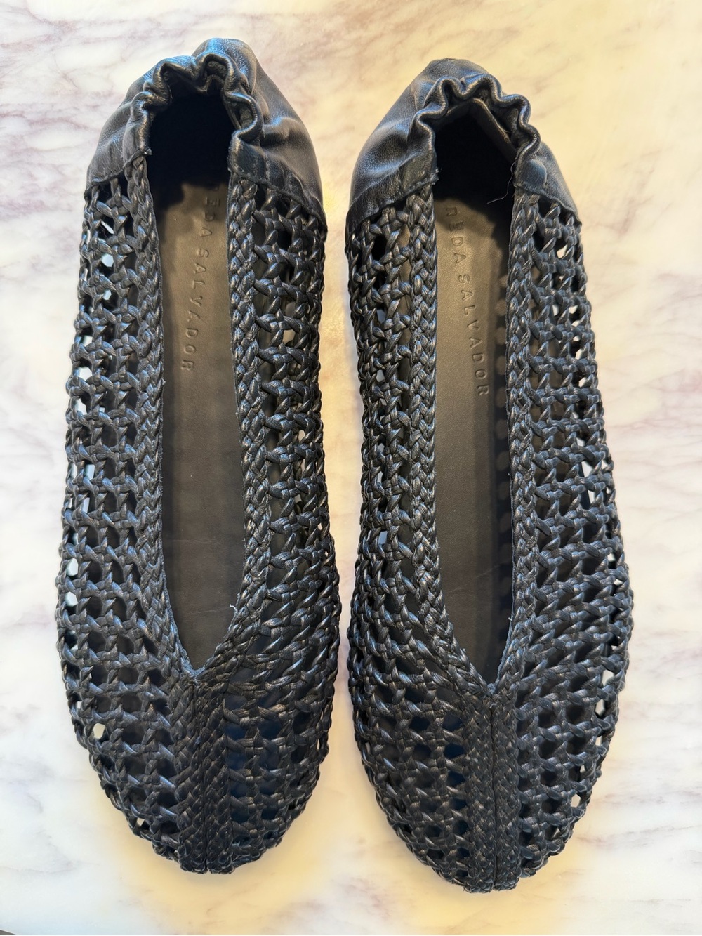 Freda Salvador Riley Black Woven Slip-On Ballet Flats